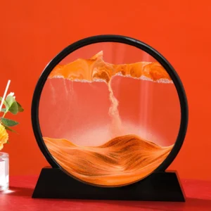Moving Sand Art Picture Round Glass 3D
