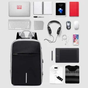 Business Backpack for Men: Laptop Backpacks with USB Charging Port, Anti Theft Lock